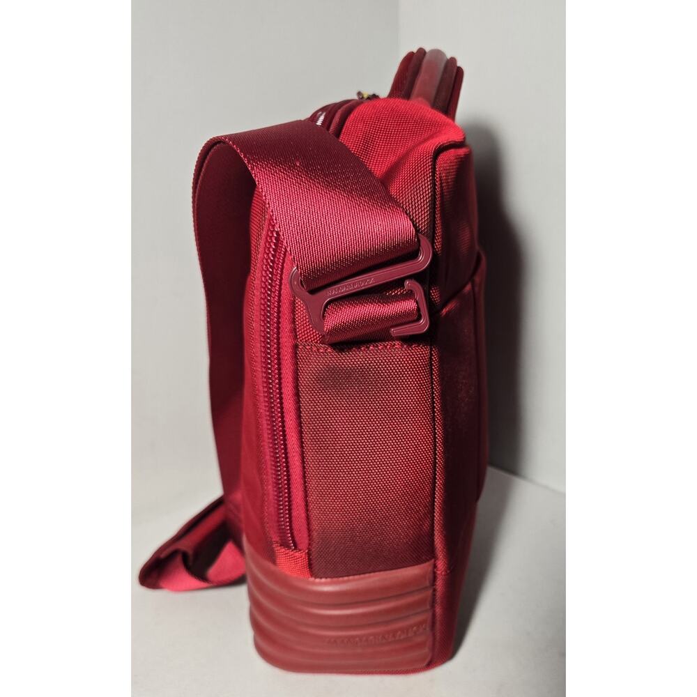 Mandarina Duck Laptop Bag Tank Briefcase Messenger Red Nylon Rubber 16"x12.5" - Picture 7 of 16